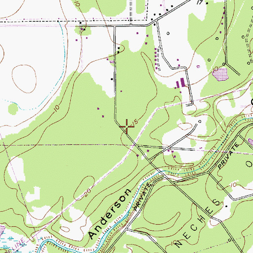 Topographic Map of KDVE-AM (Nederland), TX