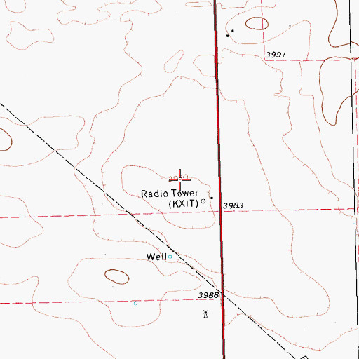 Topographic Map of KXIT-FM (Dalhart), TX