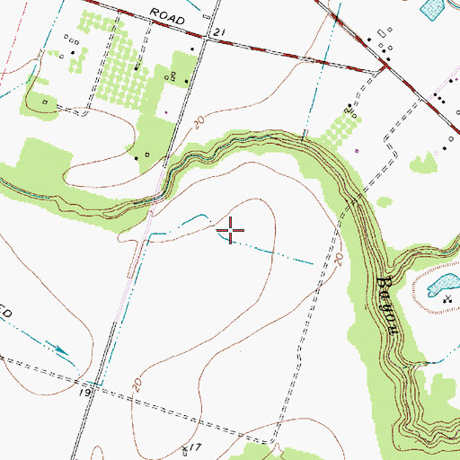 Topographic Map of KZFX-FM (Lake Jackson), TX