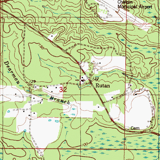 Topographic Map of Rutan Baptist Church, AL