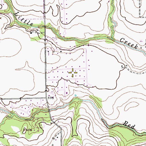 Topographic Map of Oak Leaf, TX