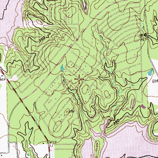Topographic Map of Log Cabin, TX