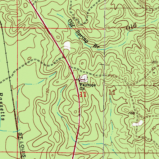 Topographic Map of Fairhope Baptist Church, AL