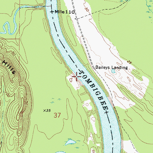 Topographic Map of Hazard Landing, AL