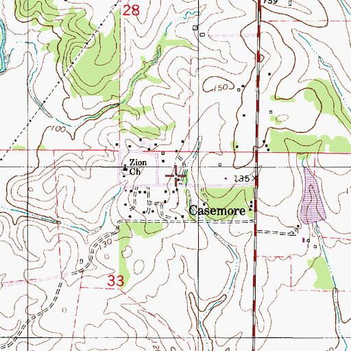 Topographic Map of Casemore School (historical), AL