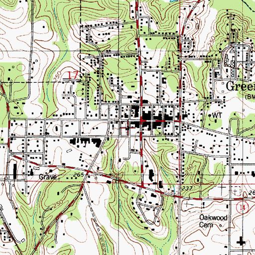 Topographic Map of Saint Pauls Episcopal Church, AL
