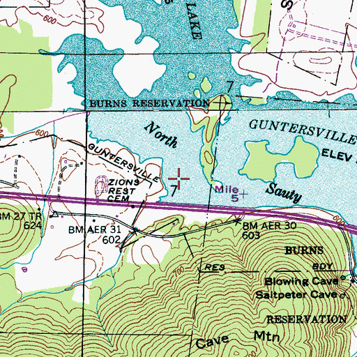 Topographic Map of Dry Cove (historical), AL