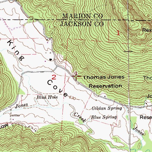 Topographic Map of King Cove School (historical), AL