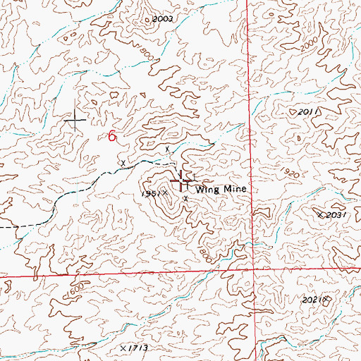 Topographic Map of Wing Mine, AZ