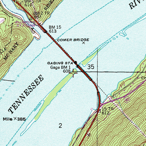 Topographic Map of Snodgrass Ferry (historical), AL