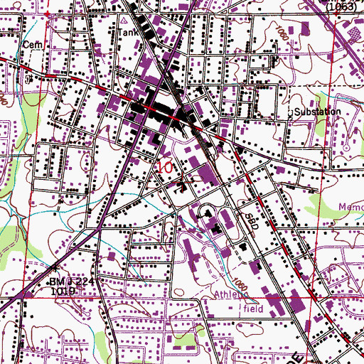 Topographic Map of Albertville Public School (historical), AL