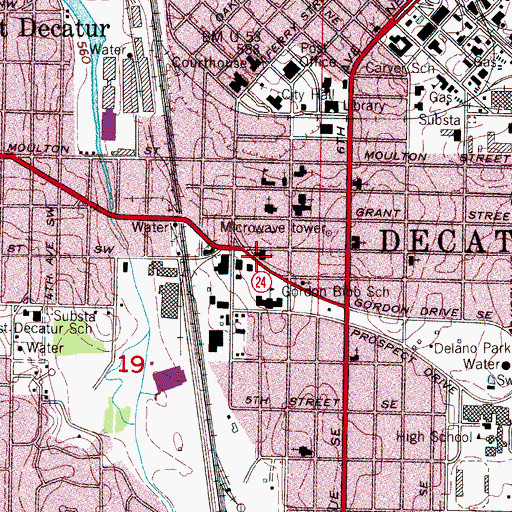 Topographic Map of Saint Johns Episcopal Church, AL