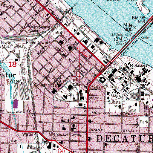 Topographic Map of Saint Pauls Episcopal Church (historical), AL
