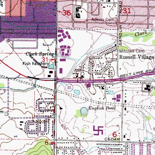 Topographic Map of Seventh Day Adventist Church, AL