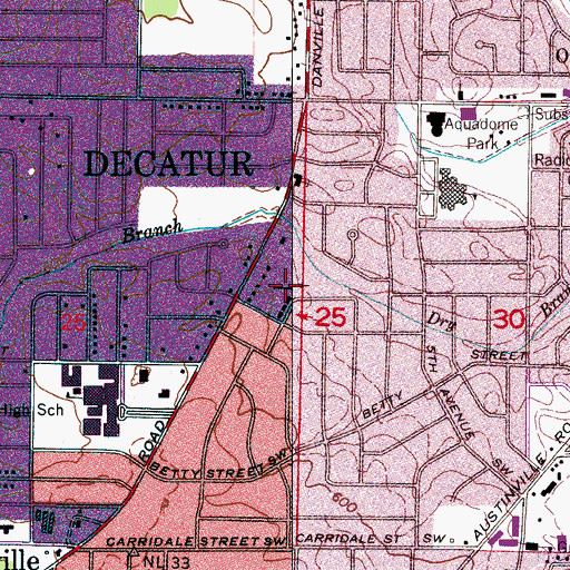 Topographic Map of Simpson, AL