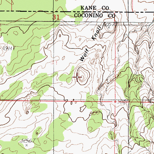 Topographic Map of Wolf Knoll, AZ