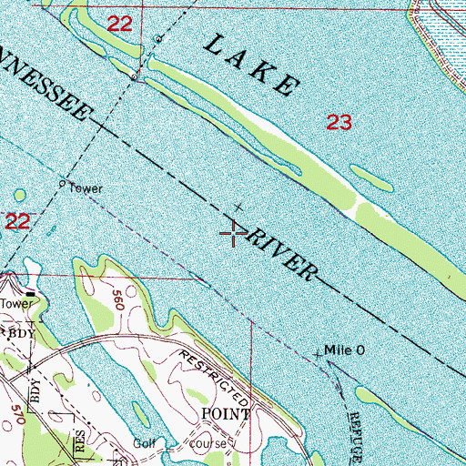 Topographic Map of South Flint River Bar (historical), AL