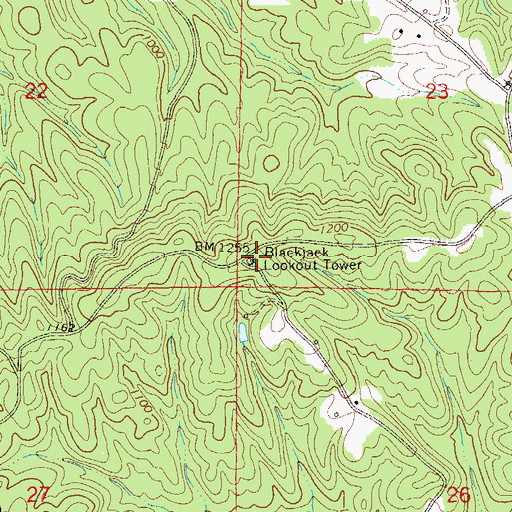 Topographic Map of Evan Ridge, AL