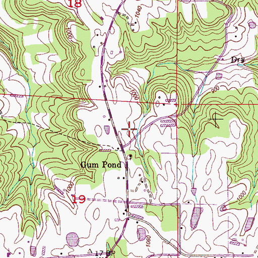 Topographic Map of Gum Pond Primitive Baptist Church, AL