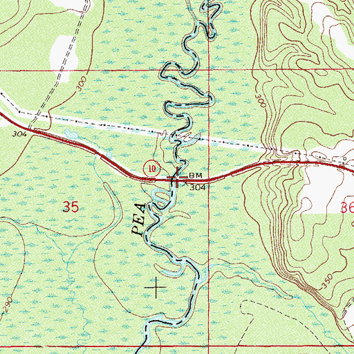 Topographic Map of Joiners Bridge, AL