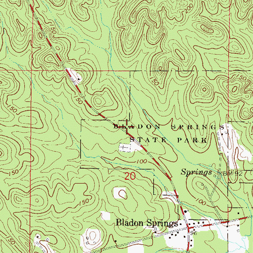 Topographic Map of Bladon Springs Cemetery, AL