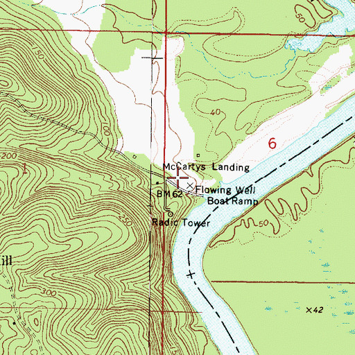 Topographic Map of McCartys Ferry (historical), AL