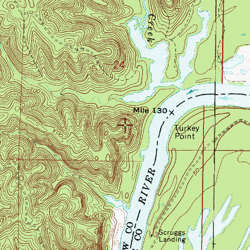 Topographic Map of Morgan Bluff, AL