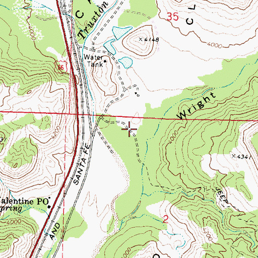 Topographic Map of Wright Canyon, AZ