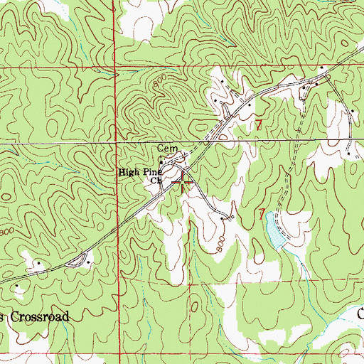 Topographic Map of High Pine, AL