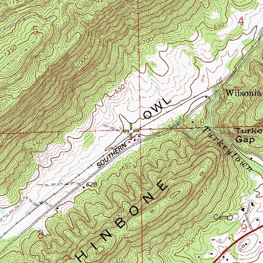 Topographic Map of Chappell Spring, AL