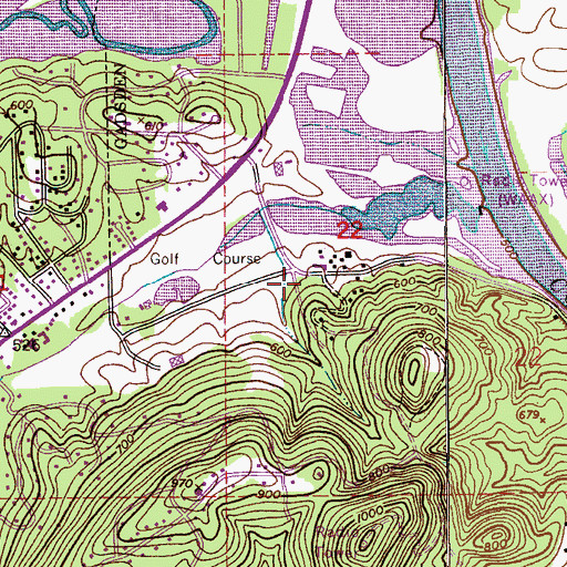 Topographic Map of Country Club Spring, AL