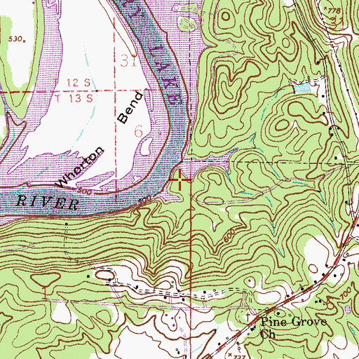 Topographic Map of Fowler Ferry (historical), AL
