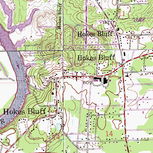 Topographic Map of House of Prayer Church, AL