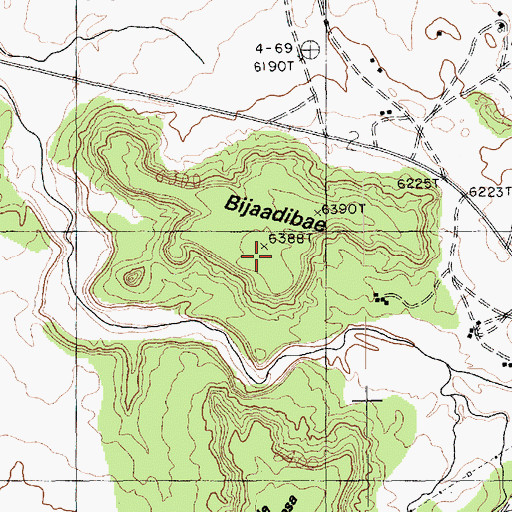 Topographic Map of Bijaadibae, AZ