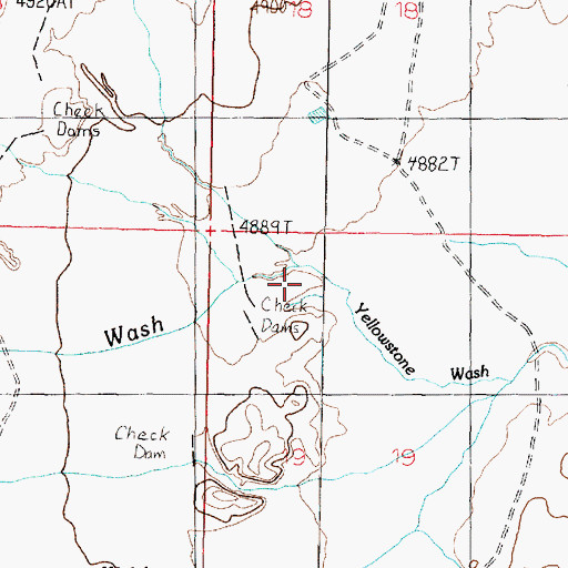 Topographic Map of Yellowstone Wash, AZ