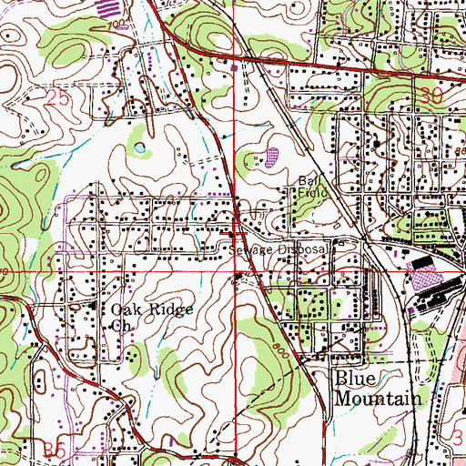 Topographic Map of Leyden Hill Presbyterian Church, AL