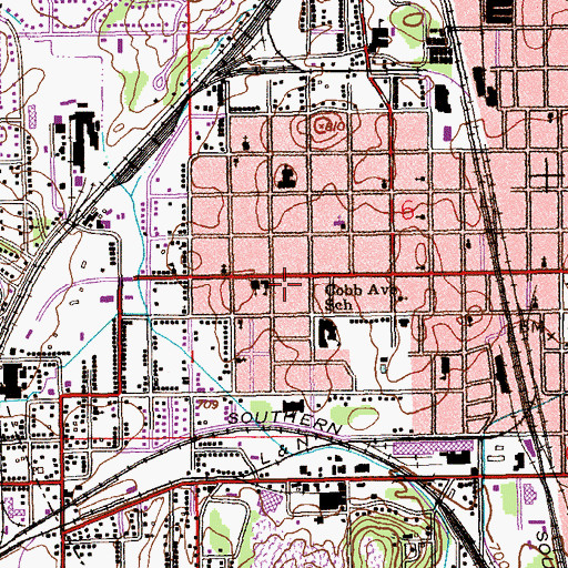 Topographic Map of West Anniston Methodist Church, AL