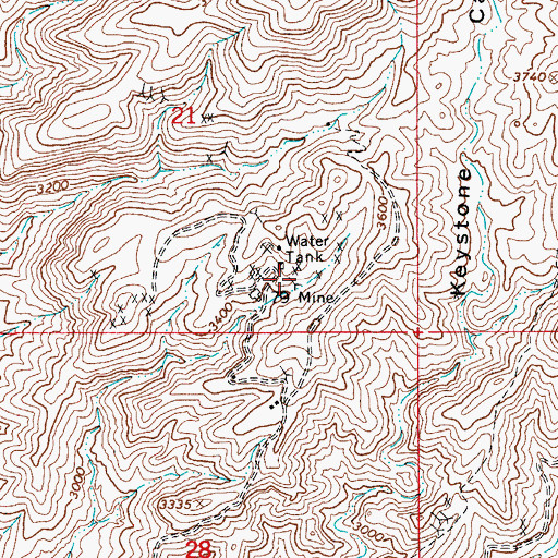Topographic Map of Seventynine Mine, AZ