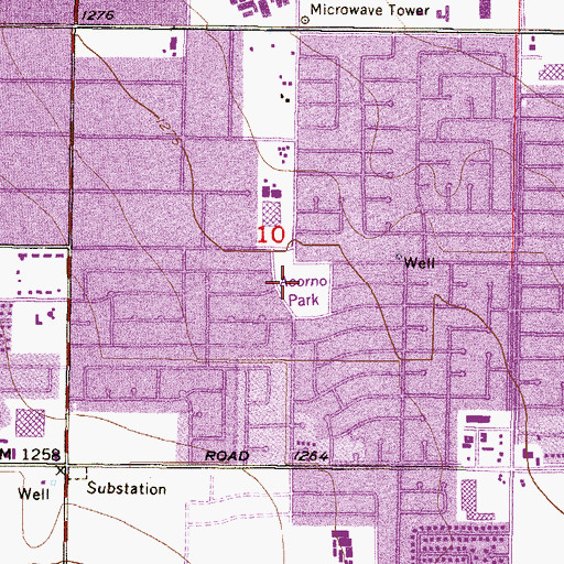 Topographic Map of Acorno Park, AZ