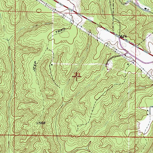 Topographic Map of Franklin Mine, AL