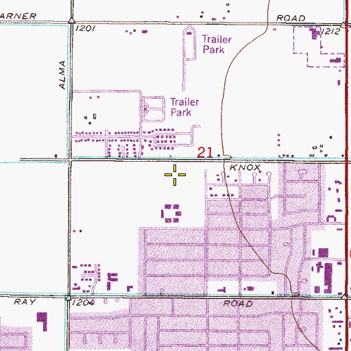 Topographic Map of Apache Park, AZ