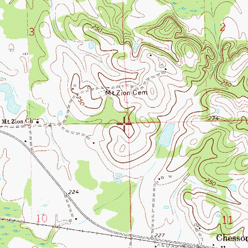 Topographic Map of Oswalt Cemetery, AL