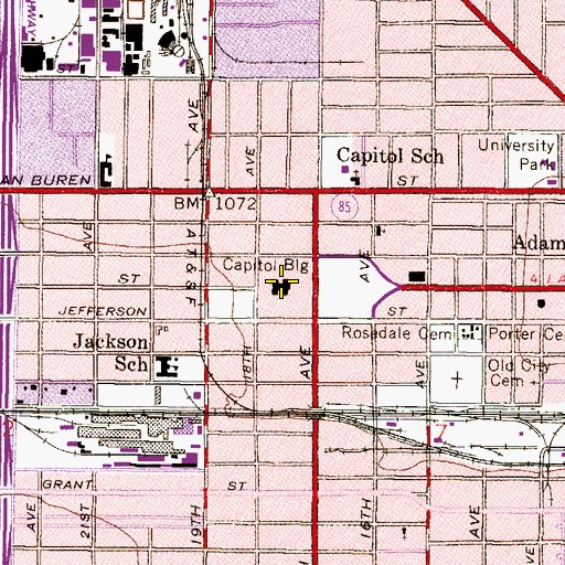 Topographic Map of Arizona State Capitol, AZ