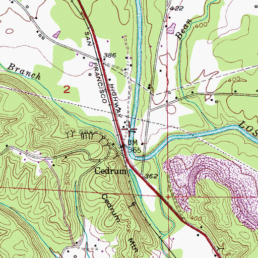 Topographic Map of Boshells Mill, AL