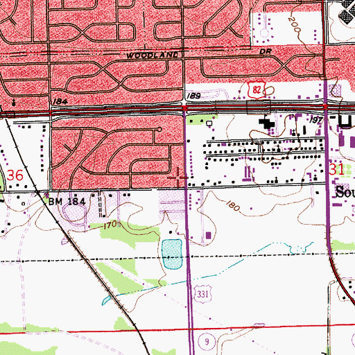 Topographic Map of Court Street Baptist Church, AL