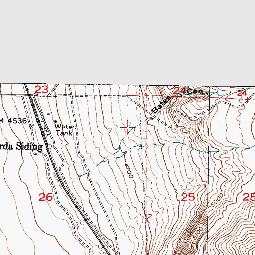 Topographic Map of Bates Canyon, UT