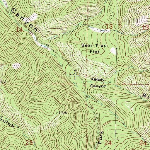 Topographic Map of Beartrap Flat, UT