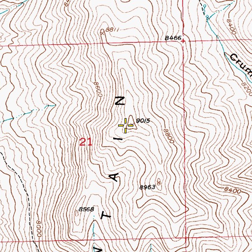 Topographic Map of Bender Mountain, UT