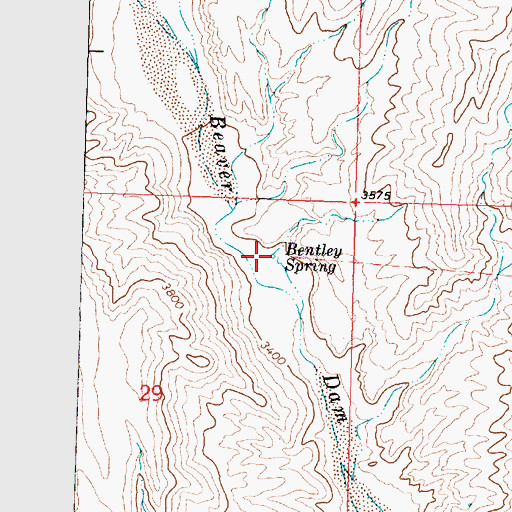 Topographic Map of Bentley Spring, UT