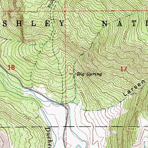 Topographic Map of Big Spring, UT